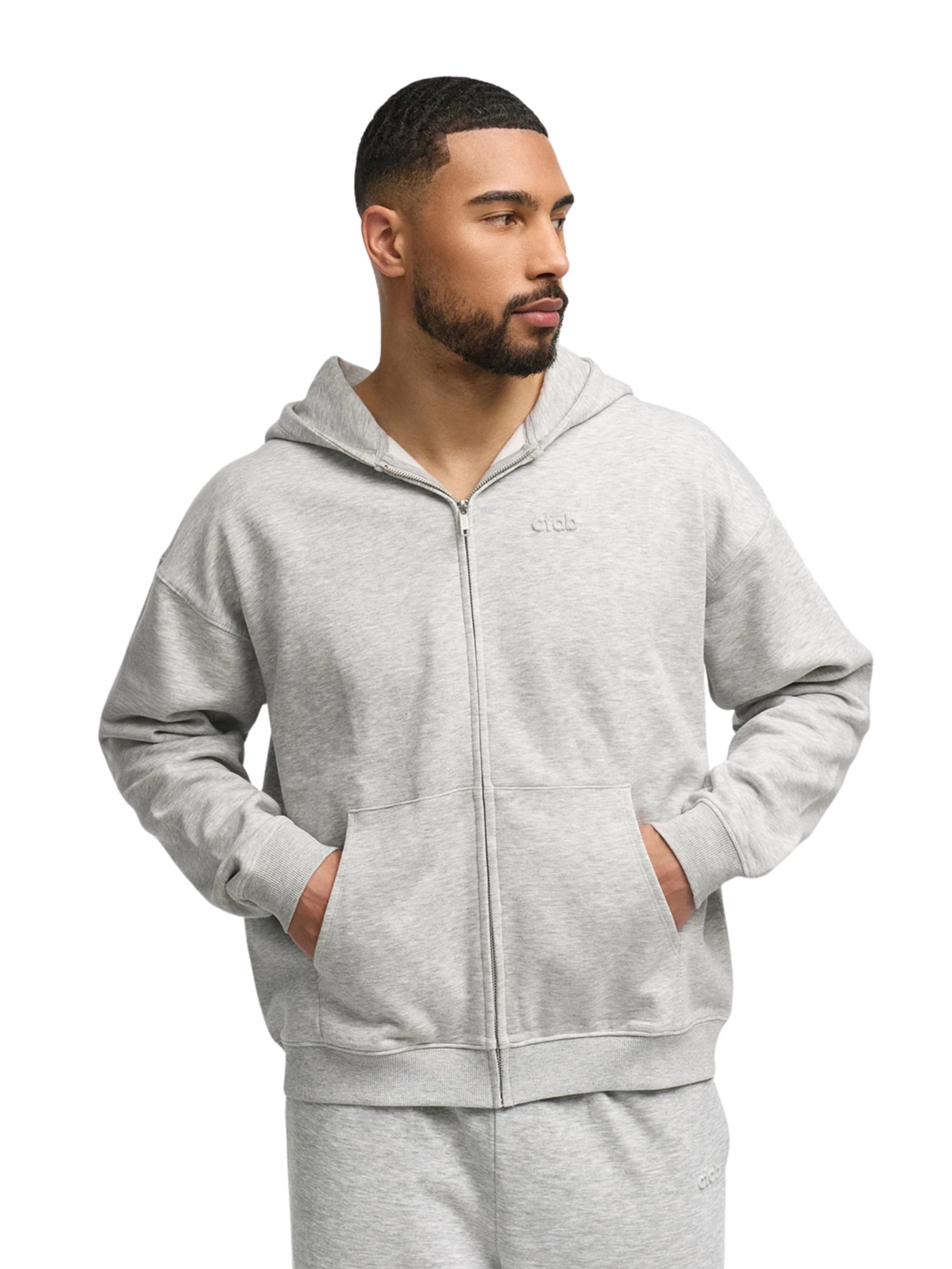 cfab (formerly creamy fabrics) Sweatshirt 'Relaxed Zip' in Grau