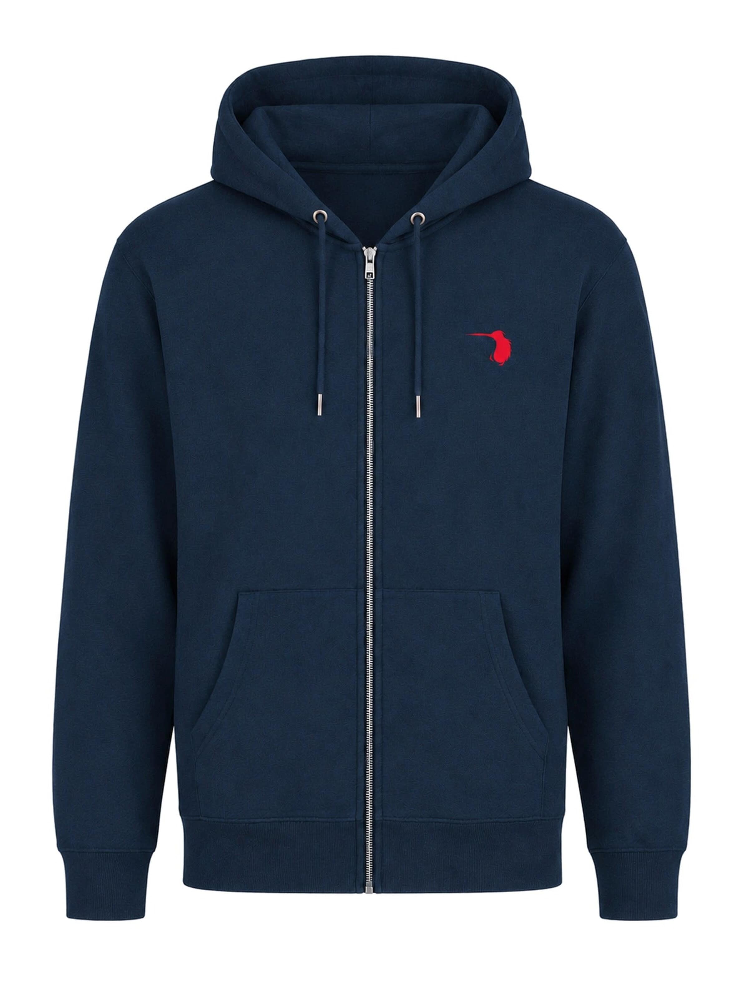 Rednib Zip-Up Hoodie 'Express Stitch' in Blue: front
