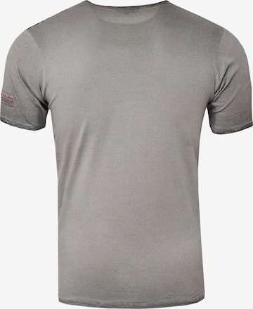 Rusty Neal T-Shirt mit modernem Front & Back Print 'American Eagle' in Grau