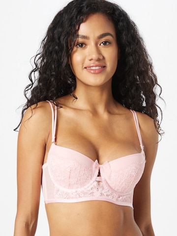 Balconette Sutien 'Louise' de la Hunkemöller pe roz: față