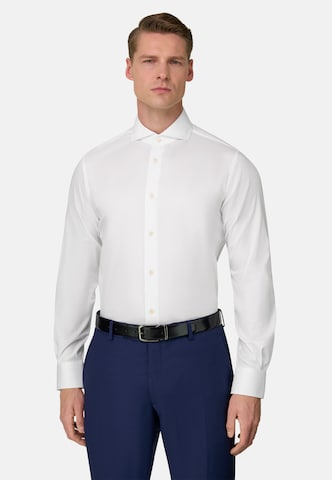 Coupe slim Chemise Boggi Milano en blanc : devant
