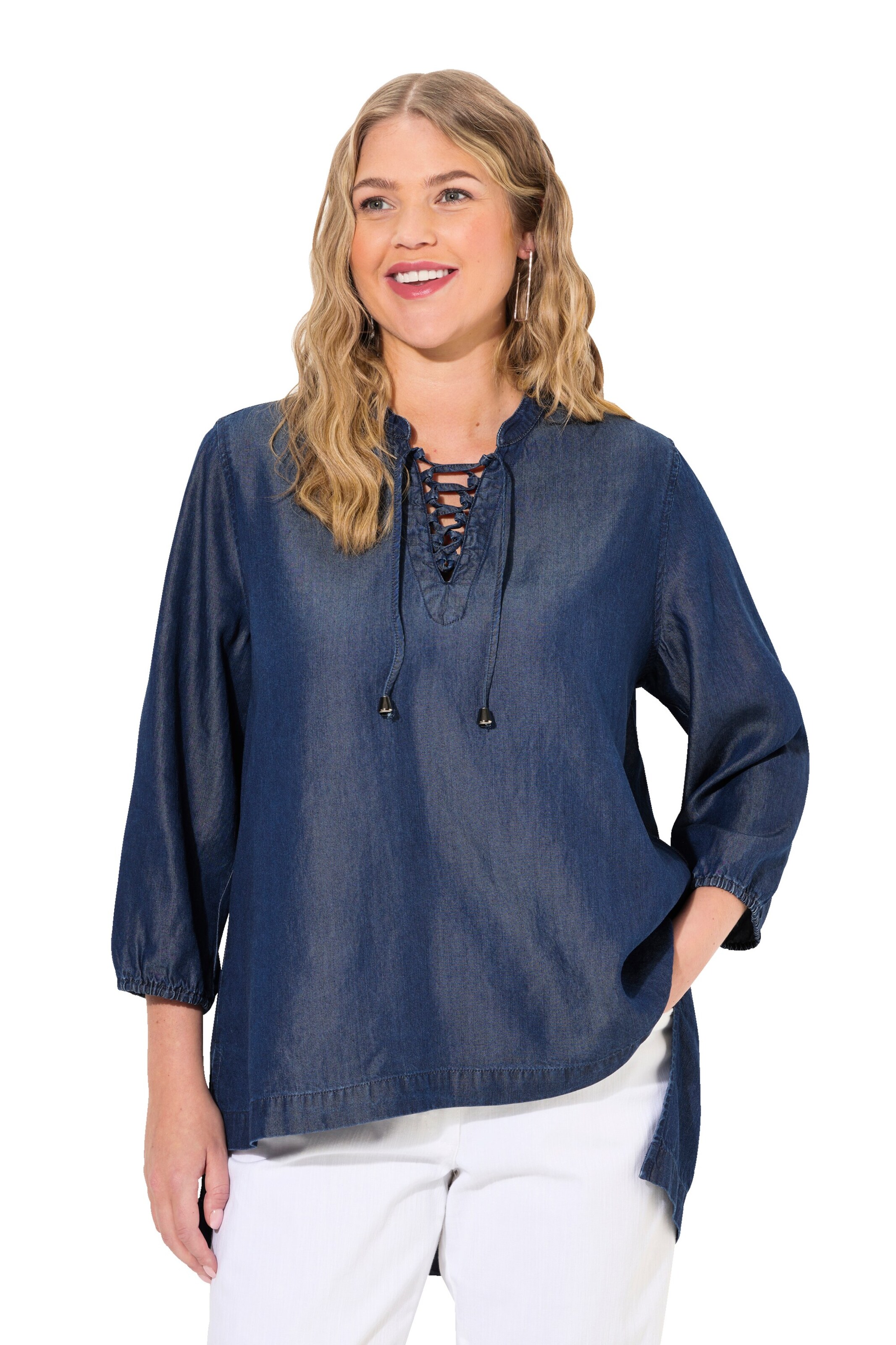 Ulla Popken Bluse in Blau: Vorderseite