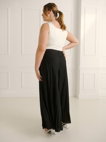 Guido Maria Kretschmer Curvy Wide leg Παντελόνι 'Samantha' σε μαύρο