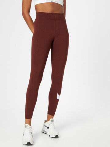 Skinny Leggings 'Essential' di NIKE in marrone: frontale