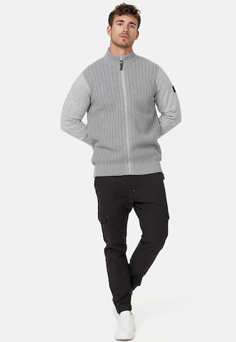 INDICODE JEANS Knit cardigan 'Cason' in Grey
