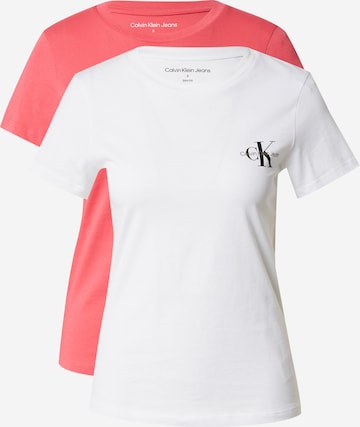 T-shirt Calvin Klein Jeans en rose : devant