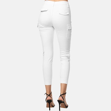 Elara Skinny Cargobroek in Wit