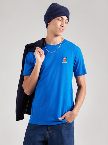 Lindbergh Tričko 'Christmas' – modrá: přední strana