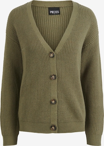 PIECES Knit cardigan 'Karie' in Green: front