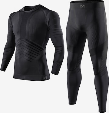 MEETWEE Base Layer 'Seamless Thermal Underwear' in Black: front