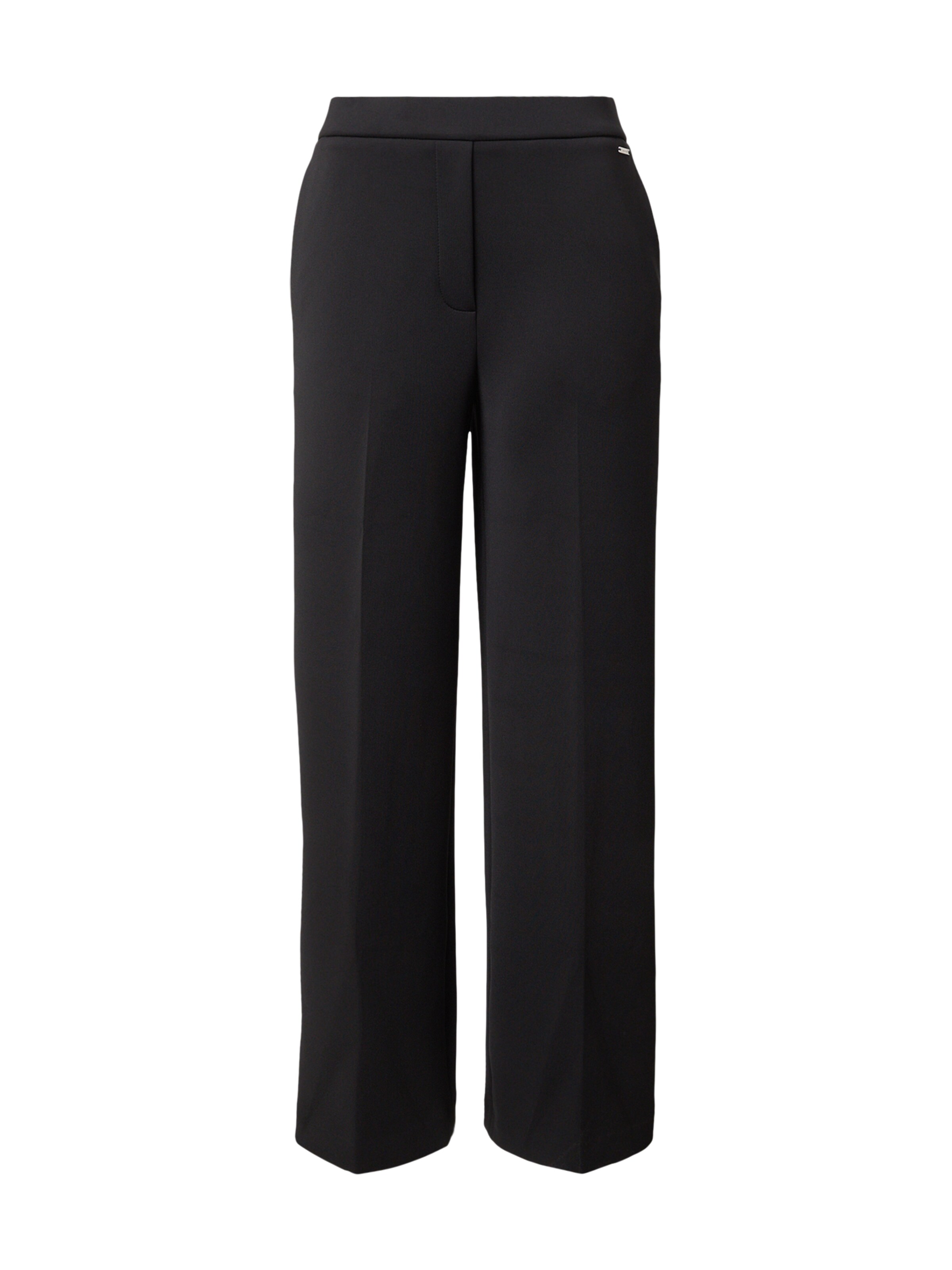 Calvin Klein Широкий Плиссированные брюки в Черный: спереди