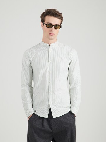 Lindbergh Regular fit Πουκάμισο 'Manderin' σε πράσινο: μπροστά