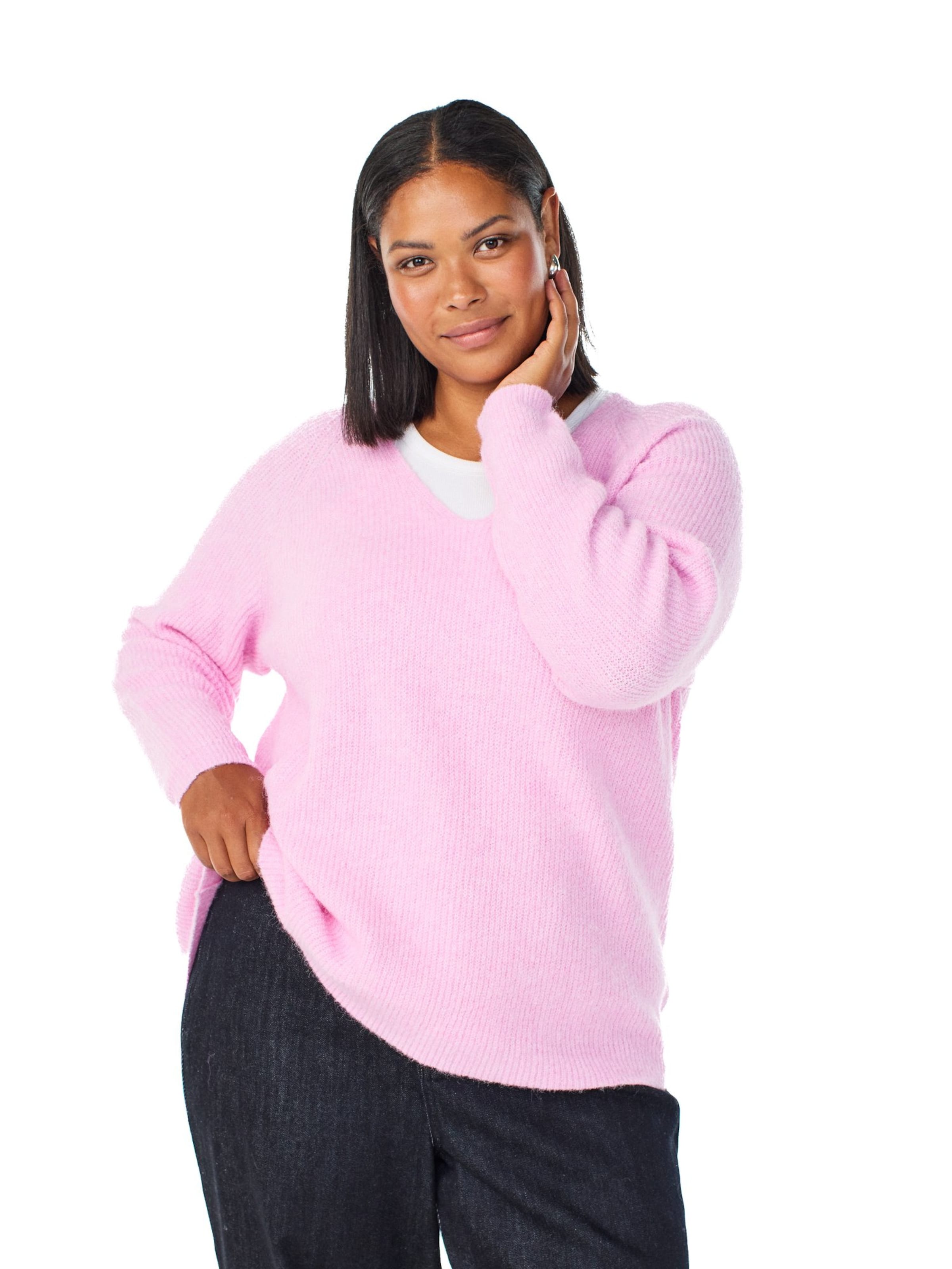 Zizzi Sweater 'Cavilma' in Pink: front