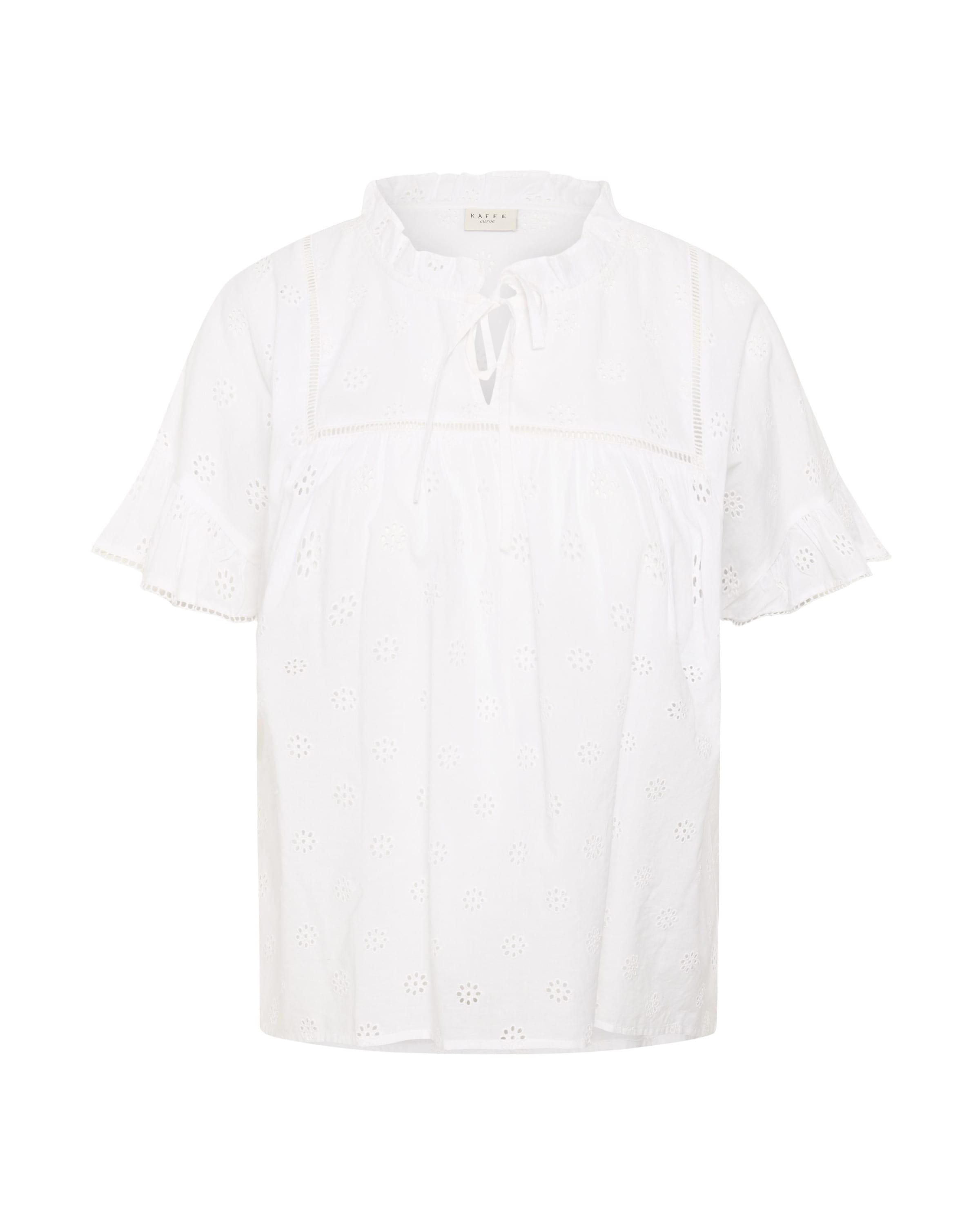 KAFFE CURVE - Blusa 'KALiona' em branco: frente