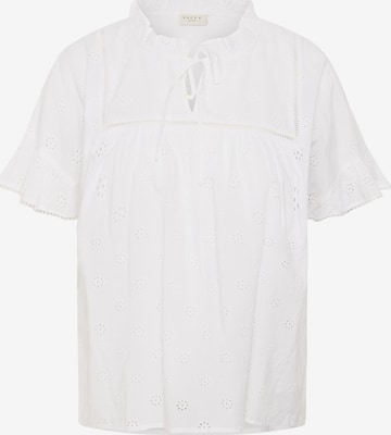 KAFFE CURVE - Blusa 'KALiona' em branco: frente