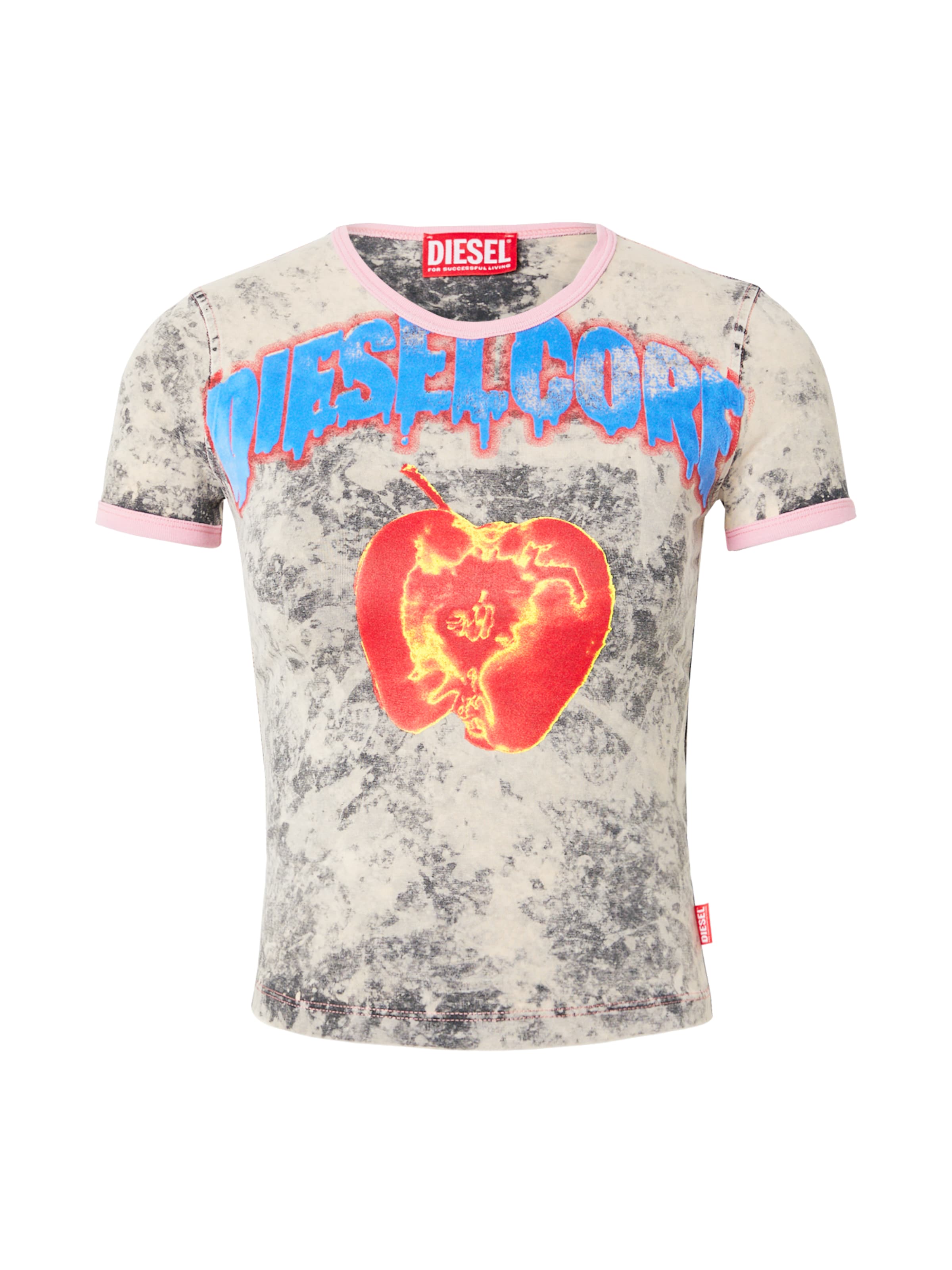 DIESEL Μπλουζάκι 'T-UNCUTIES-SHORT-Q1' σε μπεζ: μπροστά