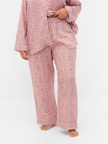 Zizzi Pajama Pants 'DOWE' in Pink