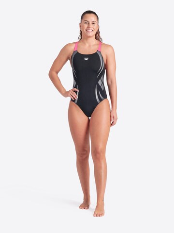 ARENA Bustier Sport fürdőruhák 'Poseidonia' - fekete