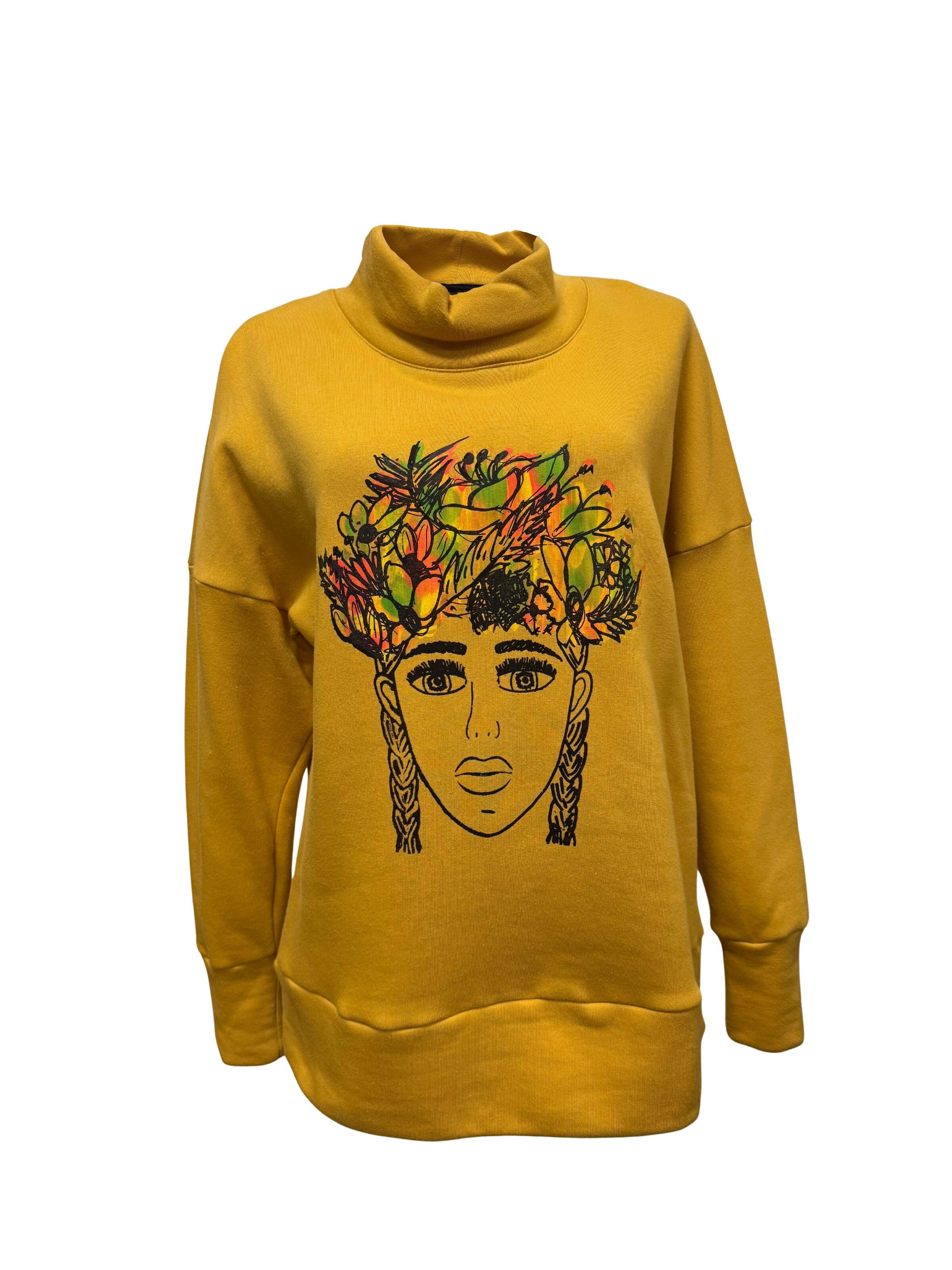 RADADA Sweatshirt 'FLOWER GIRL' in Yellow: front