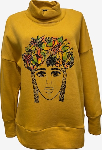 RADADA Sweatshirt 'FLOWER GIRL' in Geel: voorkant