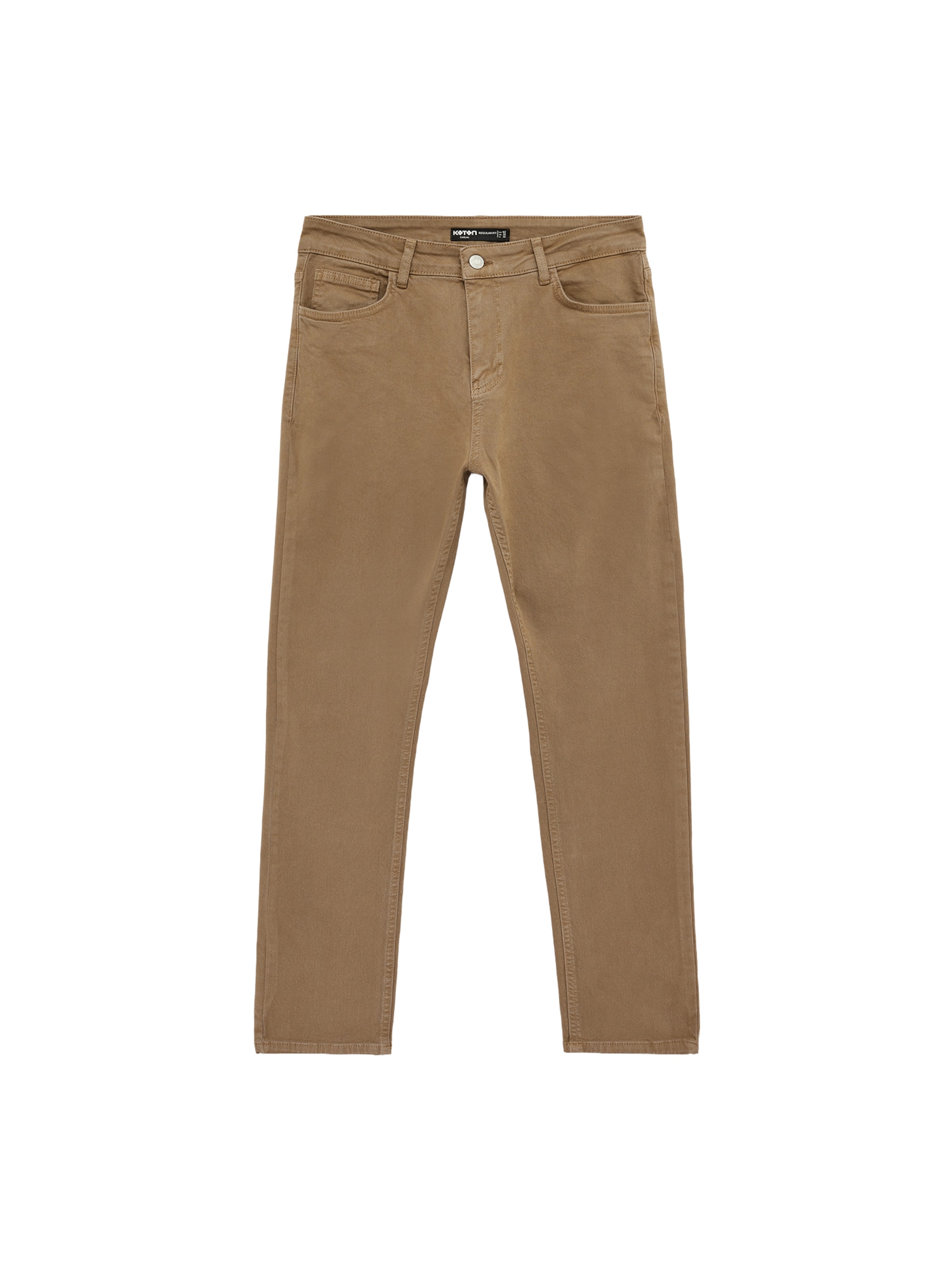 Koton Flared Broek in Beige: voorkant