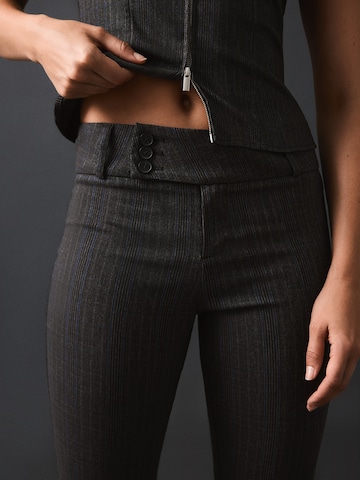 Bershka Flared Pants in Grey