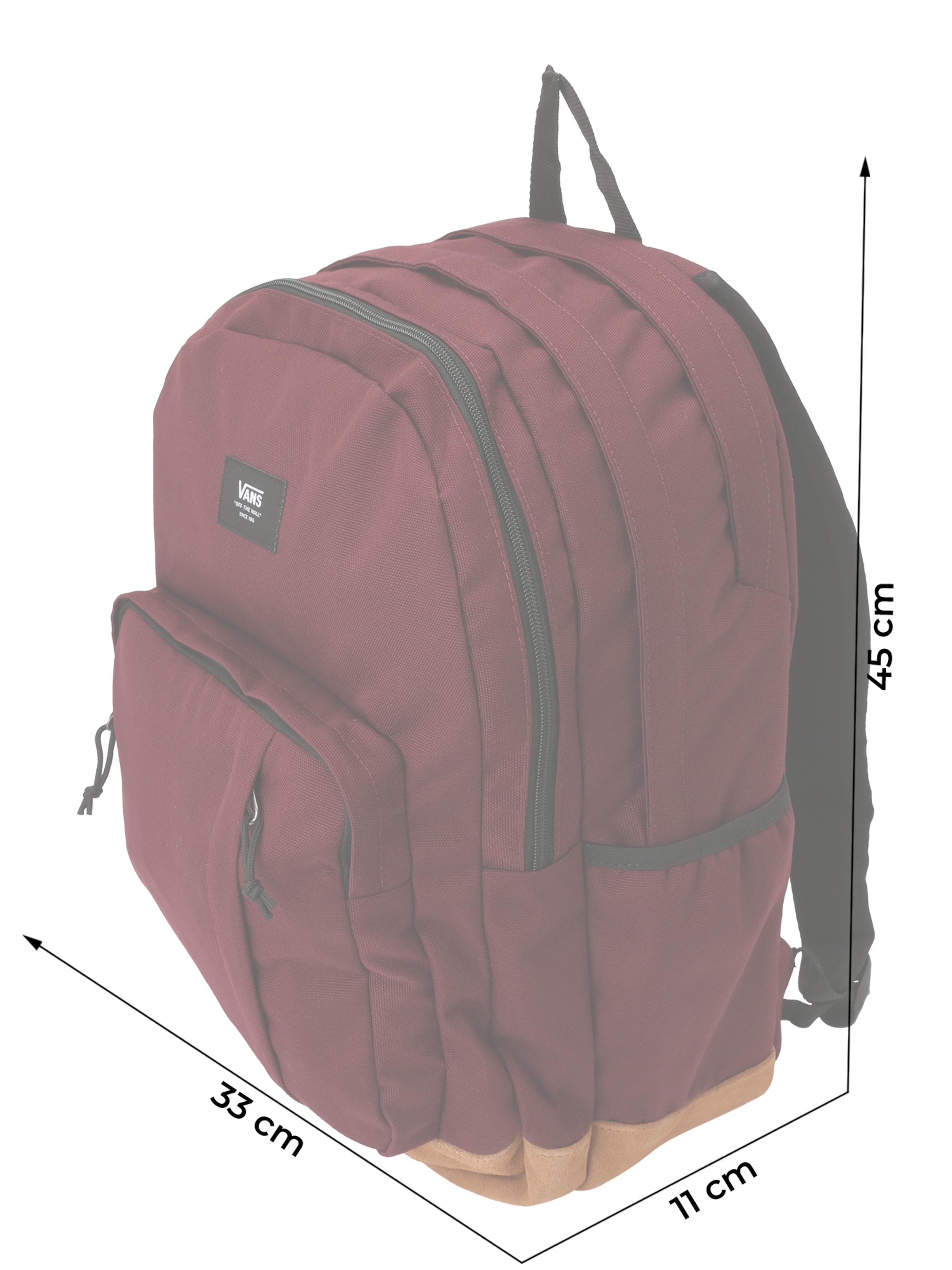 VANS Seljakott 'Old Skool', värv punane: eest vaates