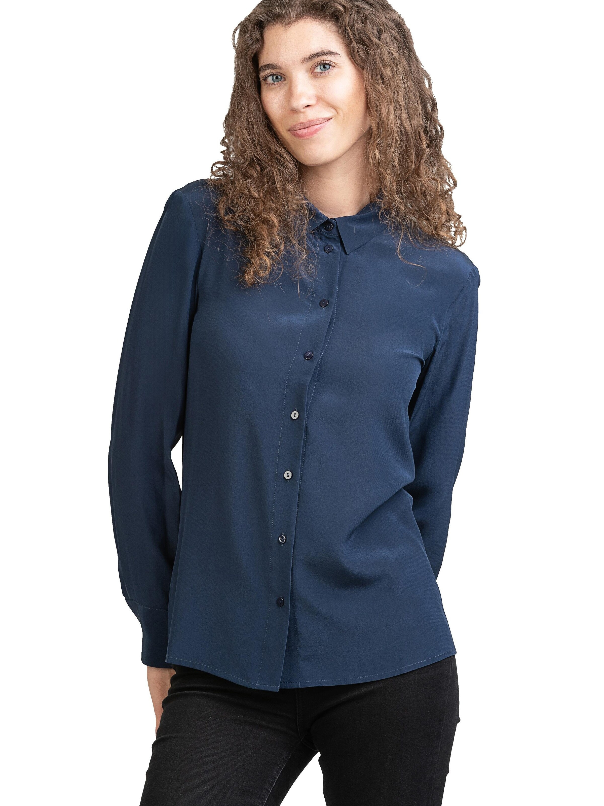 Camicia da donna 'Seidenbluse Collettoseta' di Posh Gear in blu: frontale