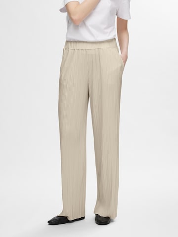 Loosefit Pantalon SELECTED en beige : devant