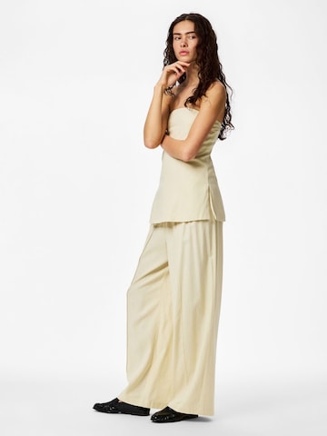 Wide Leg Pantalon 'PCMajse' PIECES en beige