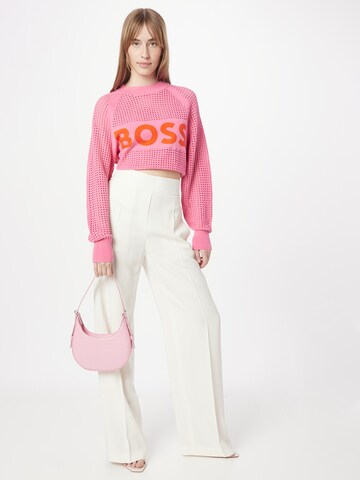 BOSS Wide leg Pantalon 'Tezuki' in Wit