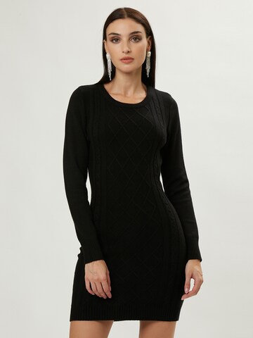 Influencer Knitted dress in Black: front