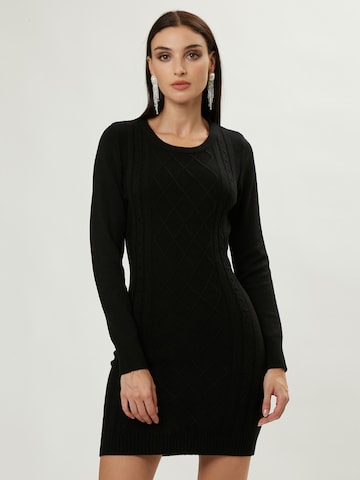 Influencer Knit dress in Black: front