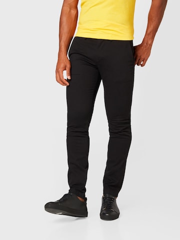 TOMMY HILFIGER - Regular Calças chino 'Bleecker' em preto: frente