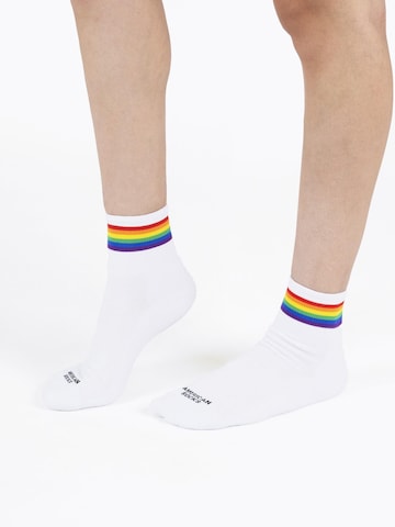 American Socks Ankle socks 'Rainbow Pride' in White