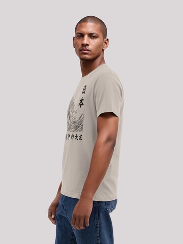 T-Shirt 'Kanagawa Welle Golden Gai' F4NT4STIC en beige