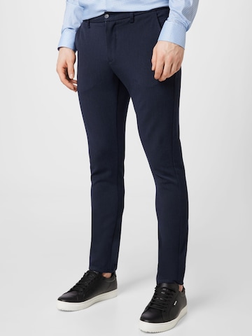 Woodbird Regular Chino 'Steffen' in Blauw: voorkant