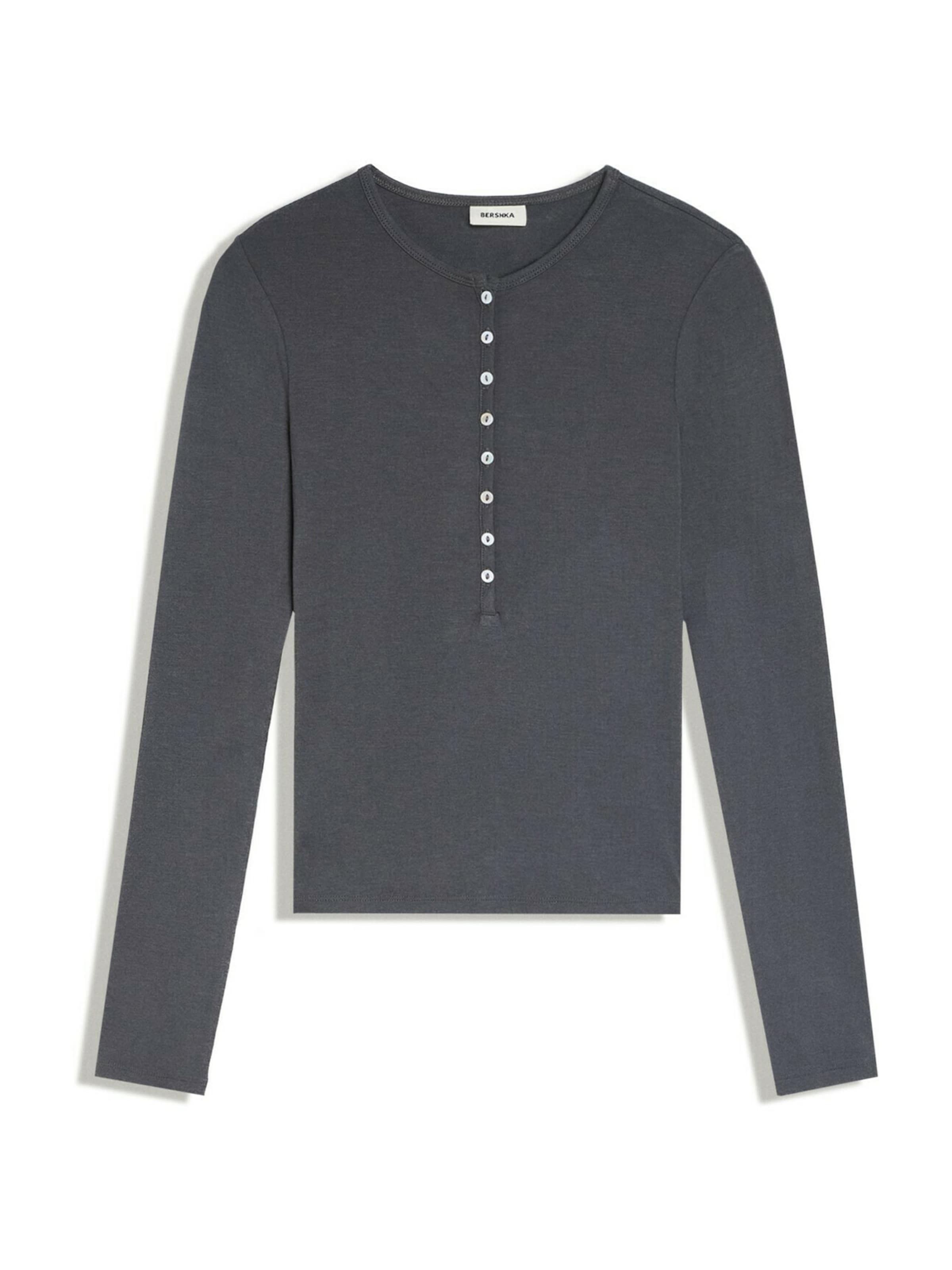 Bershka Póló - szürke: elől