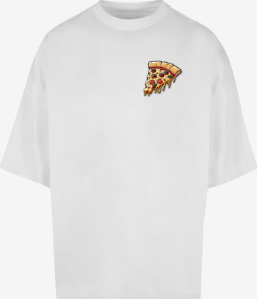 Merchcode T-Shirt 'Pizza Comic' in Weiß: predná strana