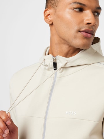 BOSS Zip-Up Hoodie 'Saggy 1' in Beige