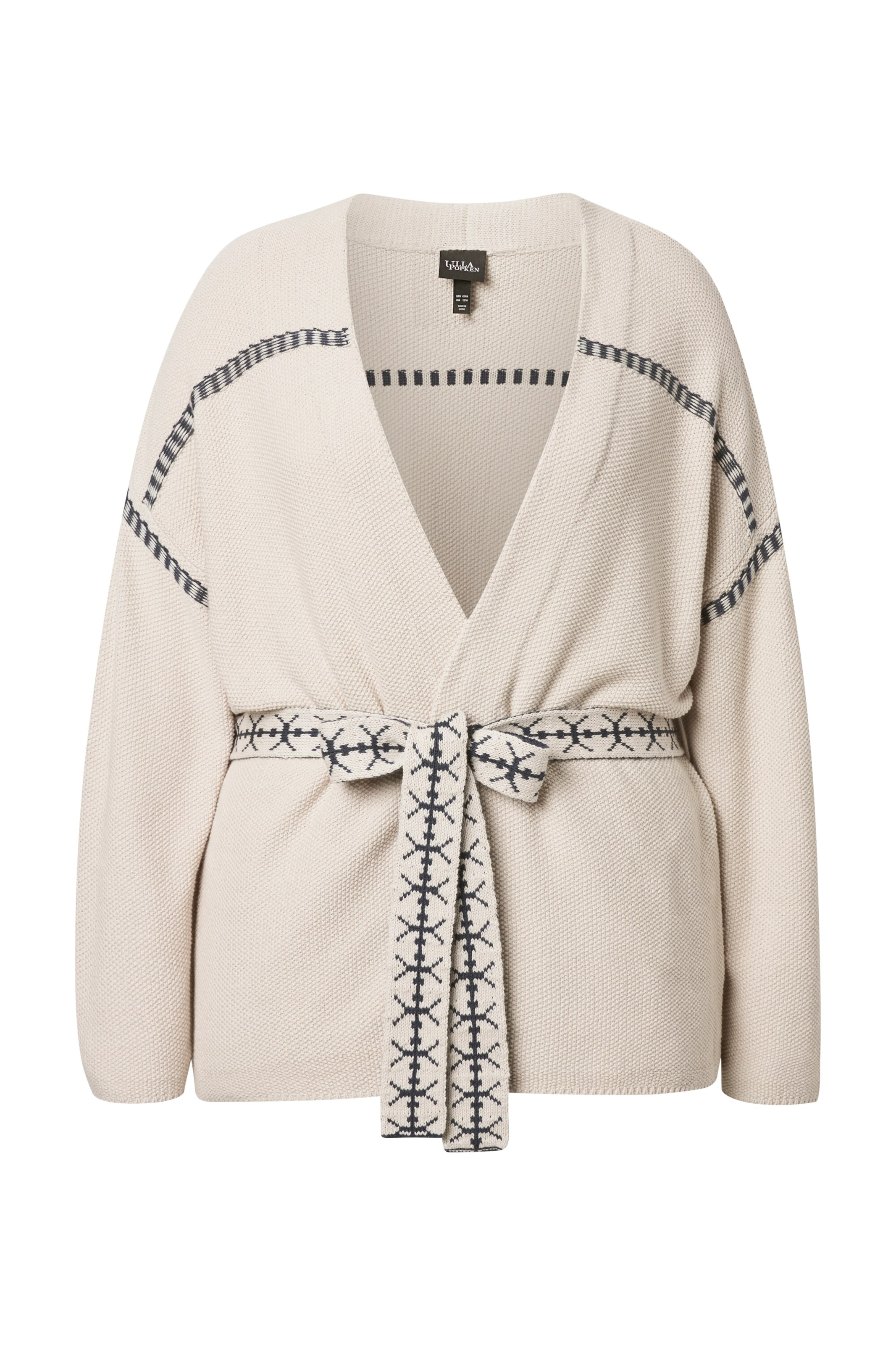 Ulla Popken Gebreid vest in Beige: voorkant