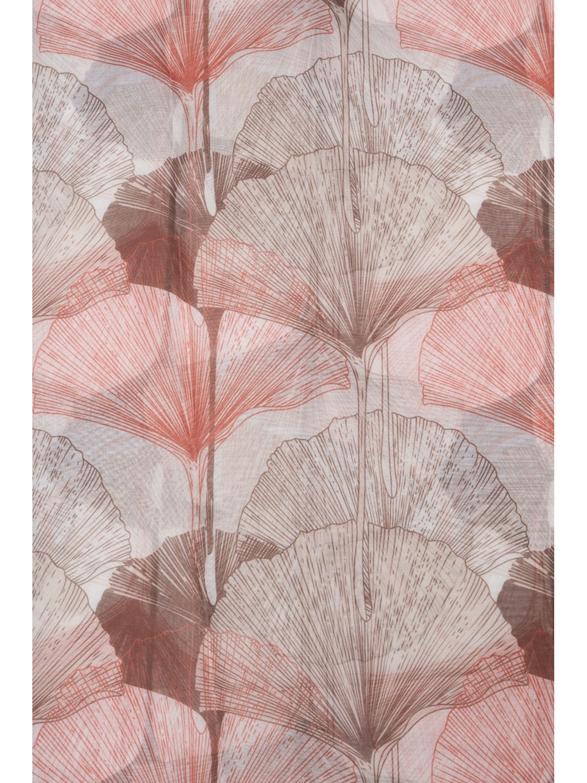 styleBREAKER Schal 'Langer Schal Ginkgo Leaves'‌‌‌‌‌ in Braun
