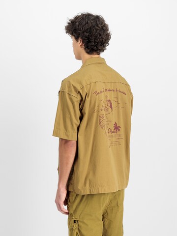 ALPHA INDUSTRIES Regular Fit Hemd 'Aloha Safari' in Gelb: Vorderseite