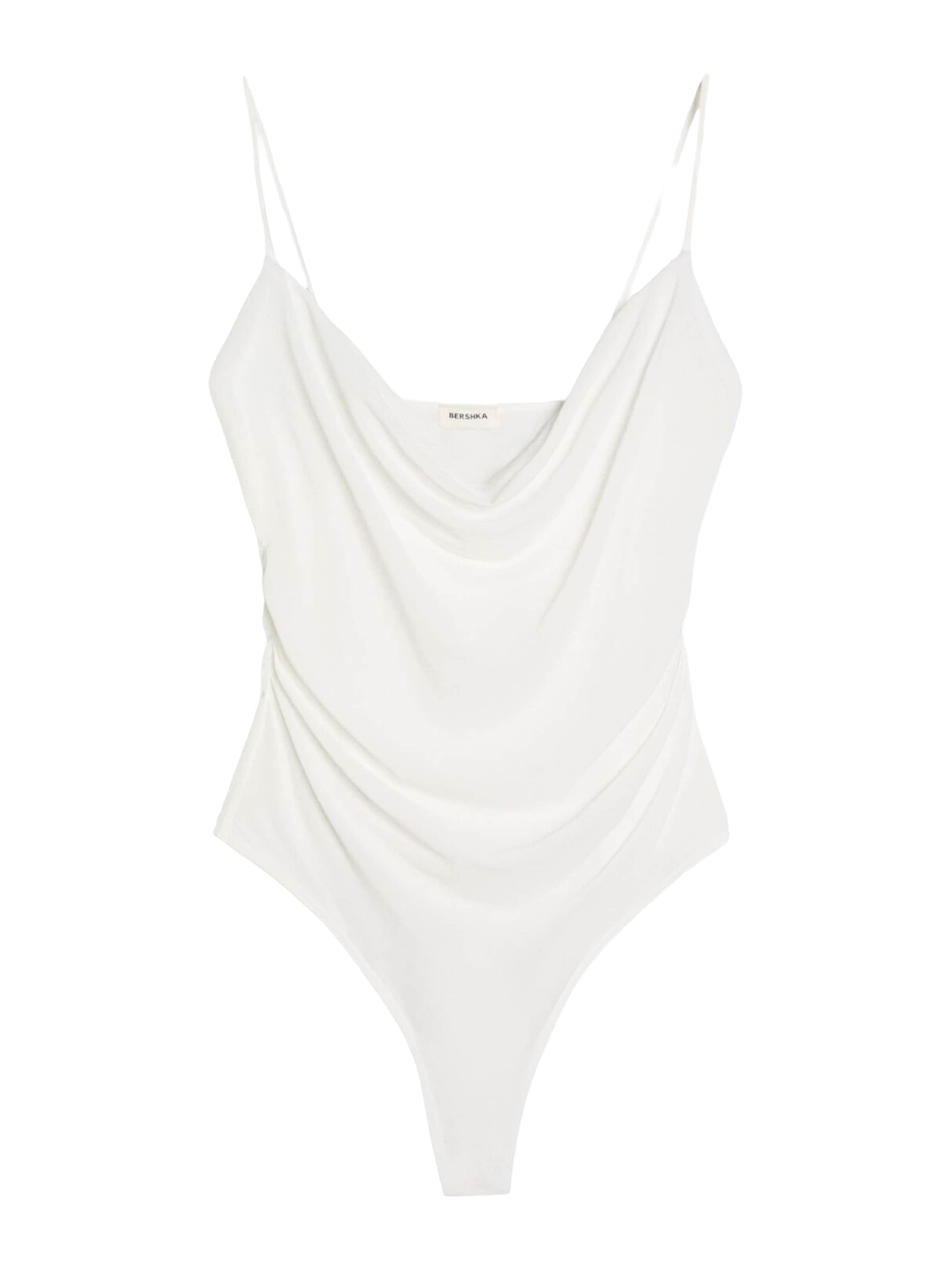 Bershka Shirt bodysuit in White: front
