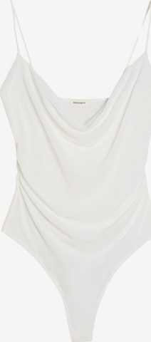 Bershka Shirt bodysuit in White: front