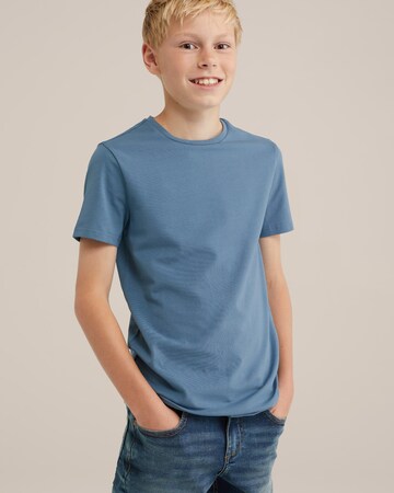WE Fashion - Camiseta en azul: frente