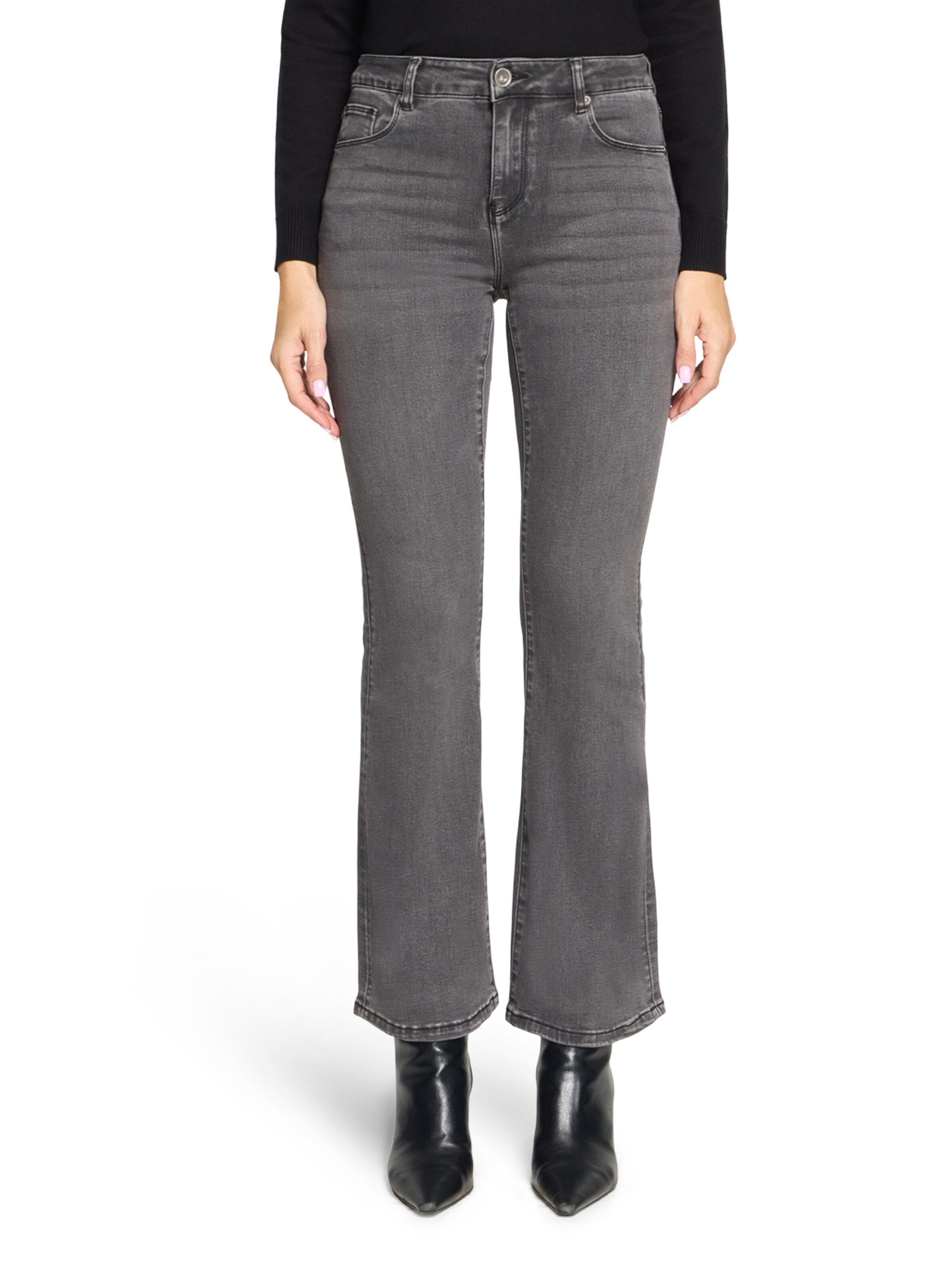 Betty Barclay Slimfit Bootcut Jeans mit Waschung in Grau: Vorderseite