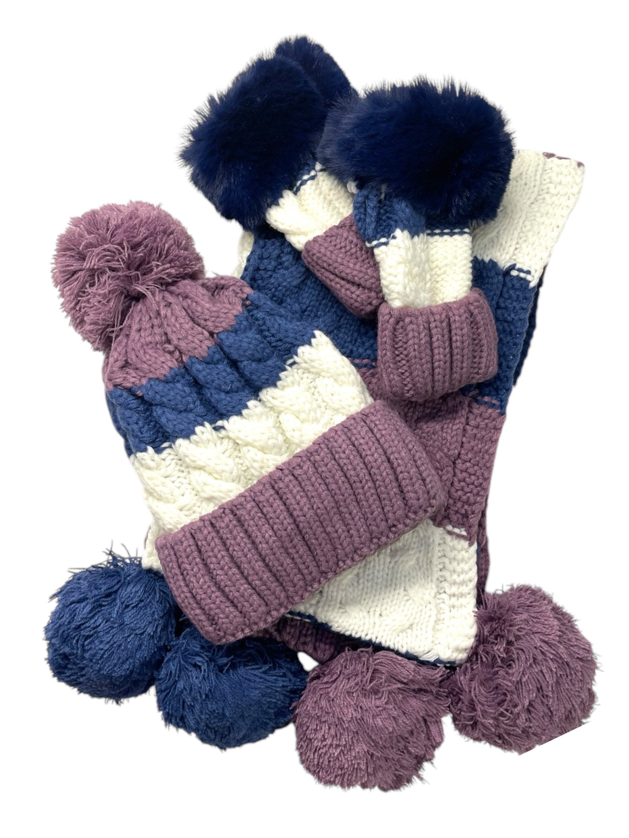 Kumixi - Gorra 'Set: Mütze & Loop Schal & Handschuhe' en lila: frente