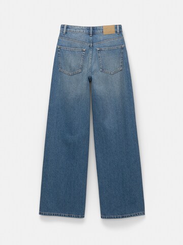 Pull&Bear Szeroka nogawka Jeansy w kolorze niebieski