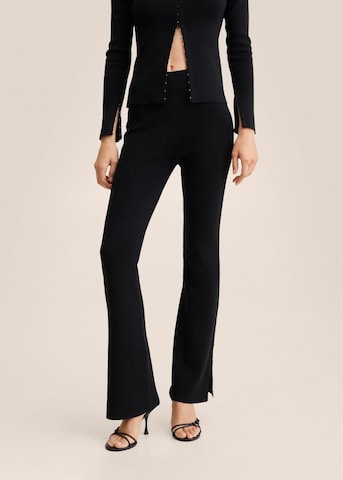 MANGO Flared Pants 'Venus' in Black: front